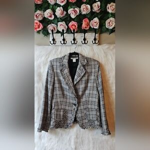 Nygard Collection Classic Lined B&W Tweed Blazer